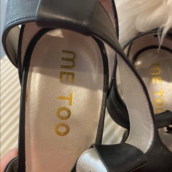 Me Too Elegant Leather Black Women's Sandals - Picture 6 of 8